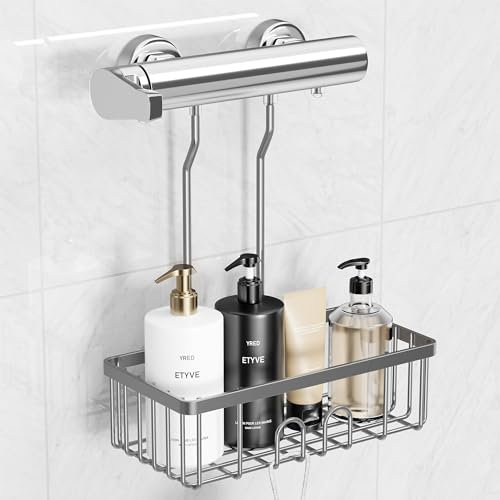 pickpiff Duschablage Zum Hängen Duschkorb Duschregal - Badezimmer Shampoo Ohne Bohren Organizer Halterung Für Dusche Shower Shelf Hang Duschhalterung aus Edelstahl Grau 30x13x37,5cm