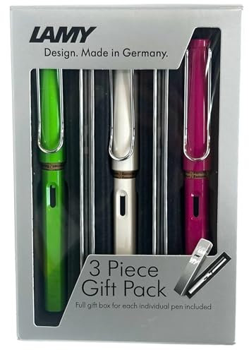 Lamy safari Füllfederhalter 3-teiliges Geschenkset - Feder M - Pink, Grün, Weiß