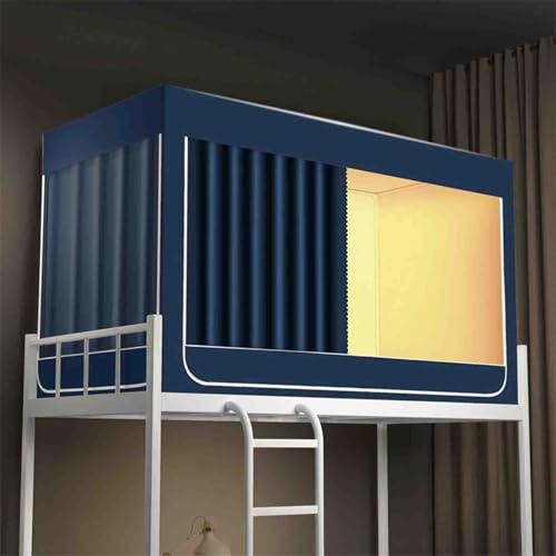 JUSHZ Mosquitera Cama Mosquito Net Mosquitero Malla Corredera Cortina De Cama Opaca Dormitorio De Estudiantes Litera Superior Litera Inferior (90x190x110cm,Blue)