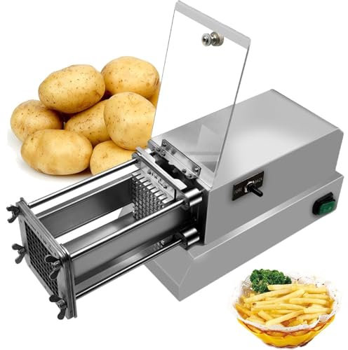 Dfdieratve Electric French Fry Cutter, Automatic Fry Cutter Stainless Steel with 1/2 & 3/8 & 1/3 Inch Blade for French Fry Cutter for Potatoes,Vegetable Cutter, House Warming Gifts