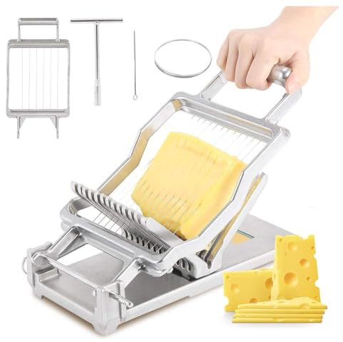 Cortador de queso comercial multiusos de acero inoxidable 304 con alambre de grosor ajustable, ideal para uso doméstico o profesional
