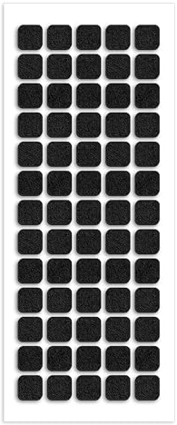 65 pezzi 10mm quadrato feltrino per sedie，nero feltrini per sedie，feltrini per mobili pesanti，feltrini adesivi