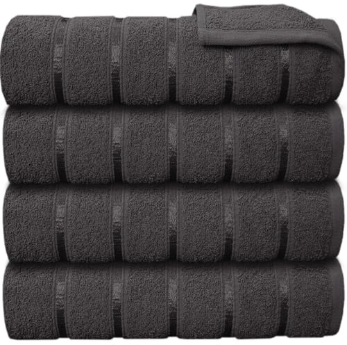 ZZZMRH Towels Premium Extra Large Bath Sheets Pack of 4, 100% Egyptian Cotton Bath Towels Set Highly Absorbent – Quick Dry Super Soft Hotel Quality Bathroom Towels, Grey