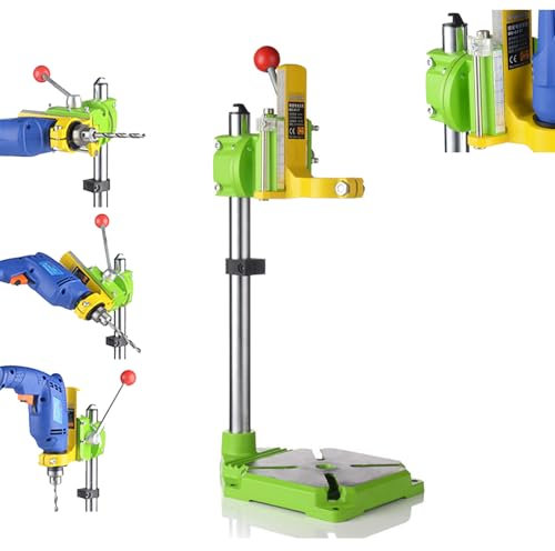 VoOqo Supporto per Trapano a Colonna, Supporto per Trapano a Colonna da Banco, Telaio Fisso Girevole a 90° e profondità di Foratura Regolabile, Supporti per Trapano da 38-42Mm per Trapani Elettrici