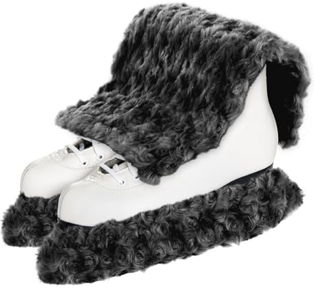 lasuroa Schlittschuh Kufenschoner und Handtuch, Schlittschuhschoner und Einlagen Weiche Schlittschuh Kufenschoner für Kinder und Erwachsene Schlittschuhzubehör Geschenke (Schwarz, L)