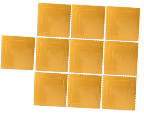 MOLUCKFU 10stücke Quadratische Papiertortenplatten Wiederverwendbare Kuchenunterlagen Für Geburtstagsfeiern Hochzeiten Und Veranstaltungen Stabil Und Dekorativ Lebensmittelecht