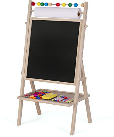 Ricokids Lavagna magnetica per bambini, con accessori, rotolo di carta Abacus, girevole