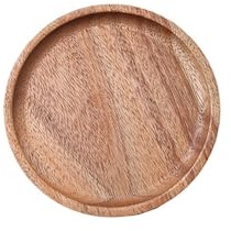 Xtroml Bandeja de Madera Redonda, Bandeja de Madera para Servir, Platos de Acacia, Tabla de Aperitivos y charcutería, Organizador de bandejas para Centro de Mesa de Cocina o encimera,10cm