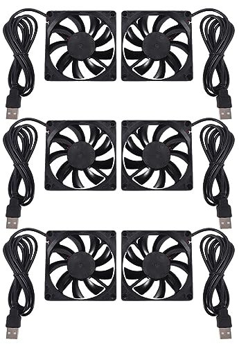 Rdjumpdjo 80mm 5V USB Fan 80mm 8cm 8015 Brushless DC Cooling Fan PC Computer Router Case Fan Cooler 6Pcs