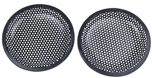 Asyduey 6.5 Pouces MéTal Ronde Voiture Woofer Couverture Haut-Parleur Grill Noir 2 Pcs