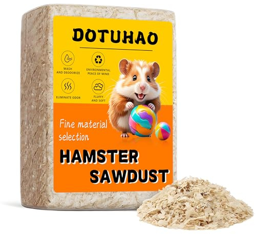 DOTUHAO 4 LB Hamster Bedding, Sawdust, Wood Shavings, Pine Shavings, Rabbit Beddings, Rat Beddings, Small Animal Bedding, Wood Chips for Pets (4LB)