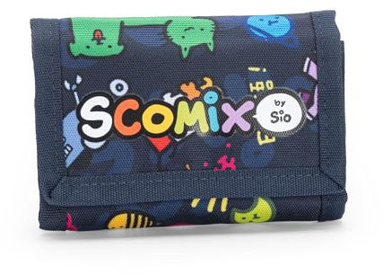 COMIX Scomix by Sio-Portafoglio, Accessori da Viaggio Unisex-Bambini e Ragazzi, Blu, 13x8,5cm