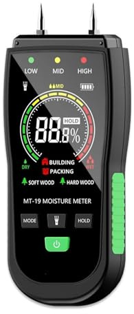 Wood Moisture Meter Wall Water Tester Digital Humidity Meter Two Pins Hygrometer Concrete Cement Brick Detector Precise and Accurate Measuring