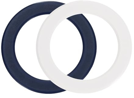 sourcing map Magnetic Adapter Ring, 2Pcs Magnetic Sticker Ring ABS Universal Magnet Wireless Charging Conversion Kit for Mobile Phone Case Wireless Charger, Blue, White