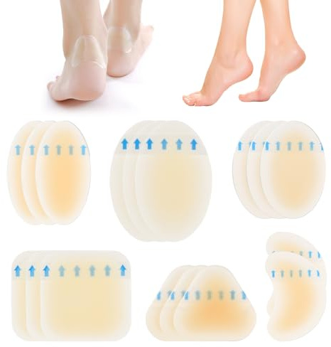 24 Cerotti Vesciche Piedi in Idrogel – Per Tallone, Dita & Pianta del Piede,Cerotti Vesciche Sport Cerotti Vesciche Escursionismo,Protezione Vesciche con Idrocolloide