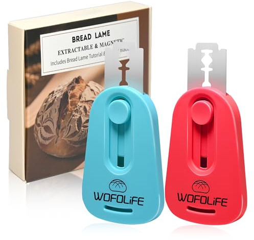 WOFOLiFE Set de 2 Couteaux de Boulanger, Couteau à Pâte, Accessoires Pour la Cuisson du Pain, Coupe-pâte Magnétique, Couteau à Pain, Facile à Nettoyer, Pour la Cuisson du Pain au Levain