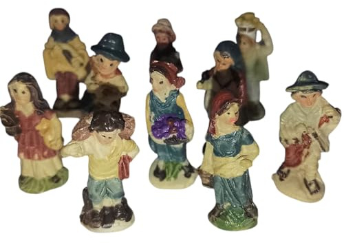 COSE DA CASA 10 Mini Pastorelli piccoli cm3.5 Presepe statuine assortite Personaggi Pastori
