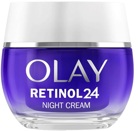 Olay Retinol 24 Crème de Nuit Hydratante pour le Visage, Soin à la Vitamine E Antioxydant. Soin de Nuit Anti-Âge: Lisse, Régénère et Hydrate, 50ml