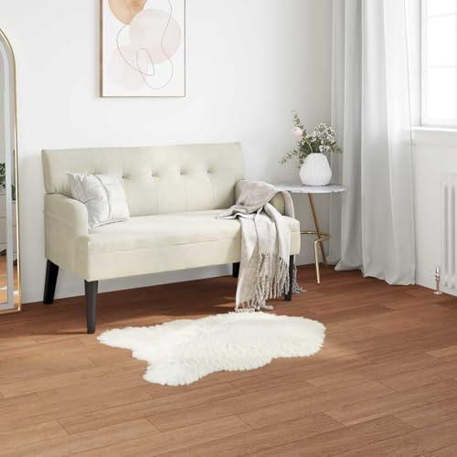 Tonture matta i konstfårskinn, vit, 50 x 80 cm rektangulär, extra mjuk polyester, Flokati-matta för vardagsrum, sovrum, lyxig golvdekor, mysig atmosfär av välbefinnande