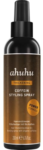 ahuhu Thickening Coffein Styling Spray Power Formula (200ml) | für Volumen & Haarstyling, Hitzeschutz Haare, Anti Frizz Spray für Griffige Haare, Hair Spray & Texture Spray für Fülle