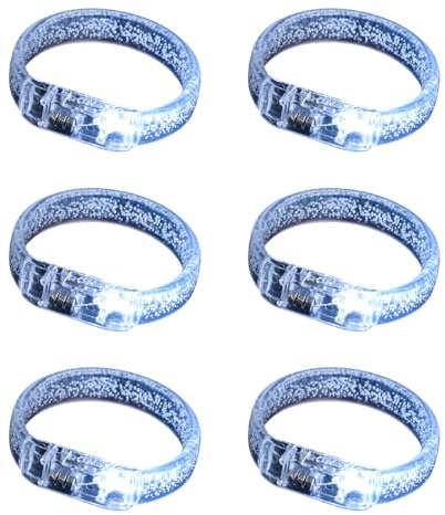 Generisch 6 braccialetti luminosi per feste, braccialetti luminosi a LED in acrilico, accessori, festival, regali promozionali, gioielli, accessori per eventi notturni
