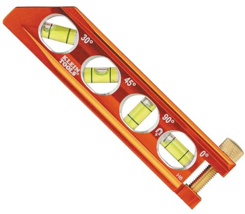 Torpedo Level, Magnetic, 4 Vial for Conduit Bending & More with V-Groove & Magnet Track Klein Tools 935AB4V