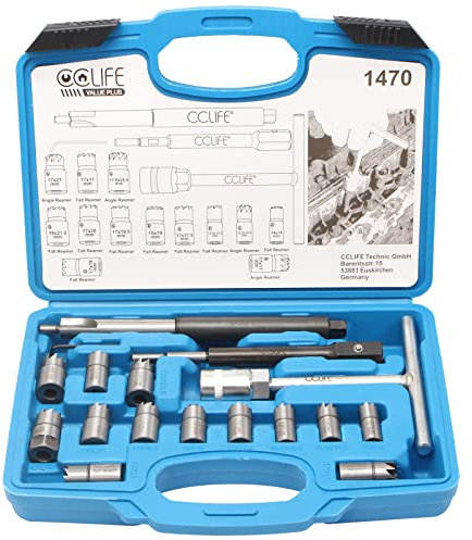 CCLIFE Set Alesatori per Pulizia Iniettori, Auto Motore Diesel, 17 Pezzi, DIB