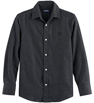 Chaps Big Boys Solid Flannel Button-Down Shirt, Black (XX-Small (4/5))