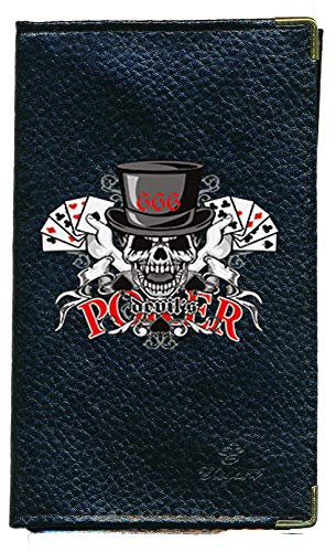 Syl'la Protection Porte Carte Grise papiers Voiture permis Noir en Cuir pour Homme ou Femme (Poker)