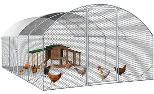 IDMarket - Gehege Hühnerstall Kuppel 15 m² Netz 3x5 m mit Seitentür