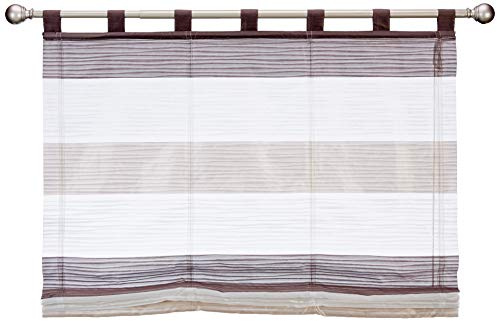 Home fashion SCHLAUFENRAFFROLLO QUERSTREIFEN SCHERLI GABI, Stein, 130 X 120 cm, 8