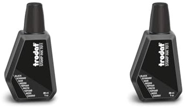 Trodat 7011 Stempelfarbe, 28 ml, schwarz, handlich (Packung mit 2)