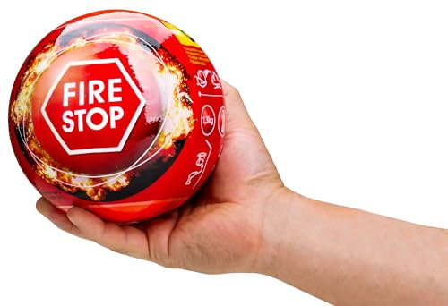 ADGO Spray antincendio a polvere, tempo di reazione 3 – 5 secondi, sfera estintore sicura superficie 3 m3, spray estintore per casa, ufficio, posto di lavoro, diametro sfera 11,5 cm, peso 1,3 kg (11,5