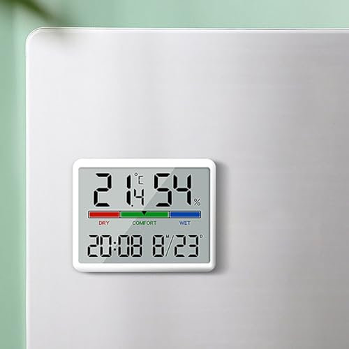 Horloge murale numérique, grande horloge électronique LCD pouvant être accrochée multifonction pour cuisine, bureau, maison, salle de bain (blanc)