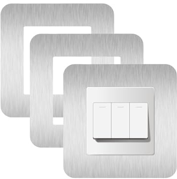 CANGCANG 3PCS Lichtschalter Schutz für Wand,Lichtschalter Abdeckung Grau, Lichtschalter aufkleber Tapetenschutz lichtschalter Tapetenschoner passend jedes Schalterprogramm Ideal als Wandschutz