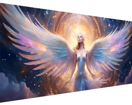Diamond Painting Erwachsene, 5D Diamond Painting Groß XXL Frau Engel 100x40cm, DIY Diamant Painting Bilder Kreuzstich Crystal Arts Craft Malerei Kits, Diamond Painting Set für Home Wand Dekor b-7