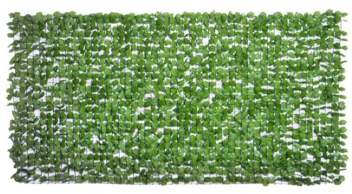 Outsunny Rotolo di Siepe Finta in PE con Foglie di Edera, 300x150 cm | per Balcone e Giardino in PE, Siepe Artificiale, Protezione UV, Verde Scuro