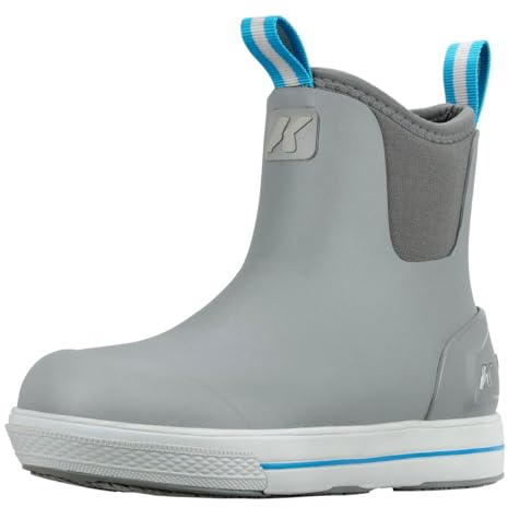 Korkers Women's Neo Flex Ankle Boot w/Fixed Kling-On Deck Soles,Neutral Gray, Size 8