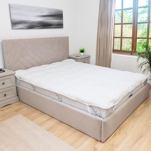 Madrasskydd 160x200cm - Kviltad Bäddmadrass med Resår i 4 Hörn – Andningsbar & Maskintvättbar Mjuk Topper för Säng och Kontinentalsäng 160x200 cm