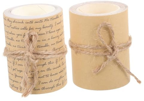 IWOWHERO 4rollen Vintage Kraftpapier Klebebänder Für Bastelarbeiten Dekorative Scrapbooking-sticker Kreative Journaling-tapes Mit Text Und Muster