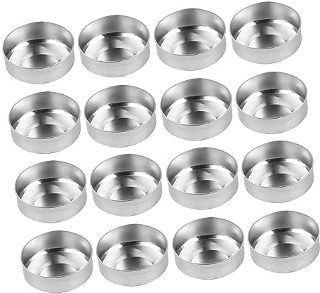 NUOBESTY 100pcs Aluminum Tealight Cups for Candle Making Circular Tea Light Candle Containers Resistant to Heat and High Temperature Empty Cases for DIY Crafts