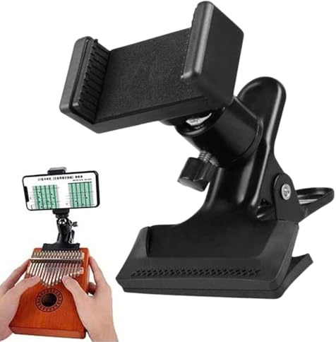Generisch Supporto per telefono per chitarra, supporto per telefono | Supporto per telefono regolabile con morsetto, supporto stabile per telefono cellulare, accessorio portatile per chitarra per