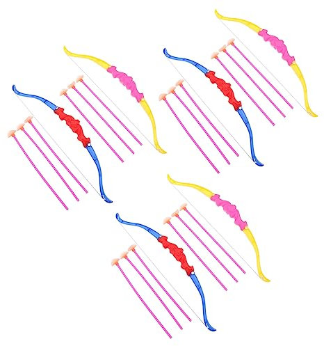 TOGEVAL 6er-Pack Bogenschießen-Set Für Kinder Spielzeug Für Kinder Spielzeug-Set Und Bogen Spiel Zufällige Farbe