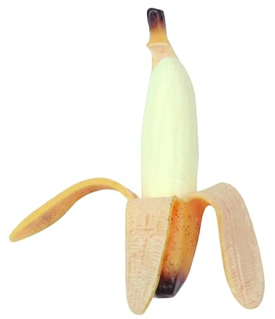 Squeezy Banana Stress Toy, realistisches, abziehbares Squish-Spielzeug, ideal zum Stressabbau und zum Zappeln, Gelb