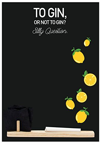 Chalkboards Uk Lavagnetta/Lavagna Da Cucina Con Vassoio Di Legno, Pezzo Di Gesso E Cancellino In Feltro, 29.7 X 20.7 X 1 Cm, Legno, Nero