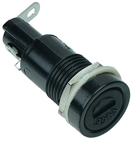 5 x Panel Mount Fuse Holder for 5.2x20mm Glass Fuses 10A 250V (Pack of 5)