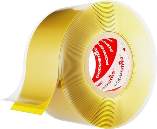 POPPSTAR Nastro in silicone autoagglomerante, 3m x 25mm, nastro isolante e sigillante (acqua, aria), giallo, 1 rotolo