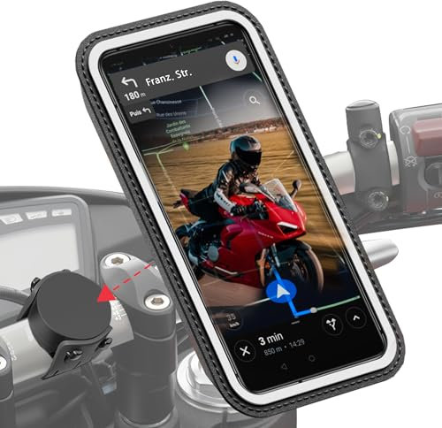 Shapeheart französische Innovation, magnetische Motorrad-Telefonhalterung mit Abnehmbarer wetterfester Hülle, absorbiert Vibrationen. Handyhalterung für Motorrad, Roller, Motorradzubehör, Schwarz