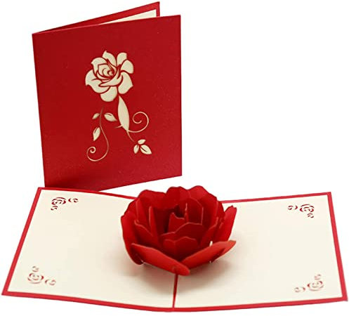 LATTCURE 3D Pop-Up-Grußkarten Geburtstag, geburtstagskarte liebe, Glückwunschkarte für frauen, Pop-Up Karte Rosa Rosen, Pop up Karte Geburtstagskarte, Wedding Card, Karte zum Valentinstag