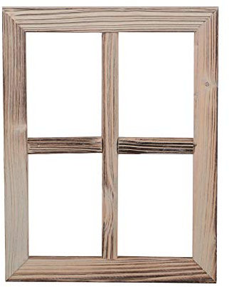 Nature by Kolibri Finestra decorativa in legno, cornice da finestra in design vintage, di forma rettangolare, da 35 x 27 x 1,5 cm